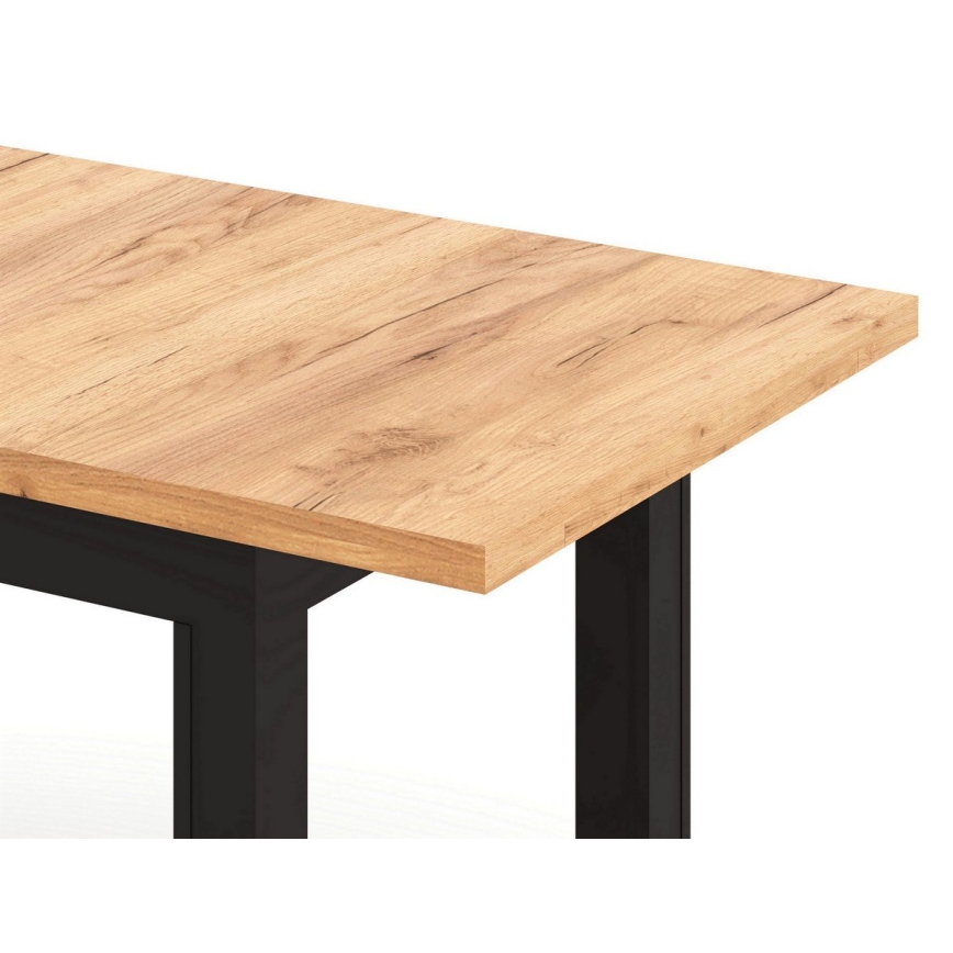 Išplečiamas valgomasis stalas DOO 120/160x75 cm ąžuolas craft/juoda
