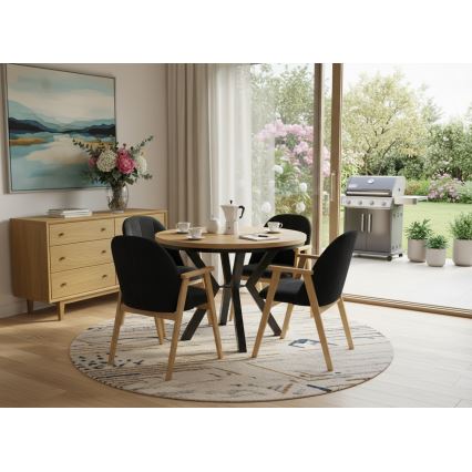 Išplečiamas valgomojo stalas CONVI 100/140x73 cm ąžuolas craft/juodas