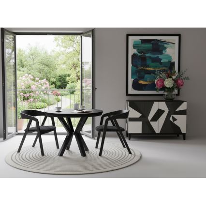 Išplečiamas valgomojo stalas CONVI 100/140x73 cm juodas