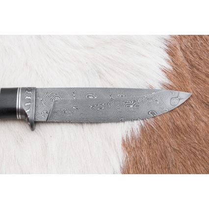 Išskirtinis Damasko peilis 12,7 cm ąžuolas/juodmedis