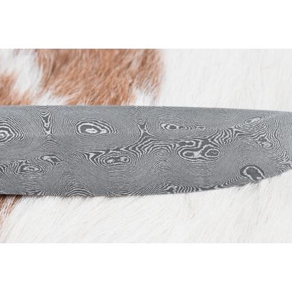 Išskirtinis Damasko peilis 12,7 cm ąžuolas/juodmedis