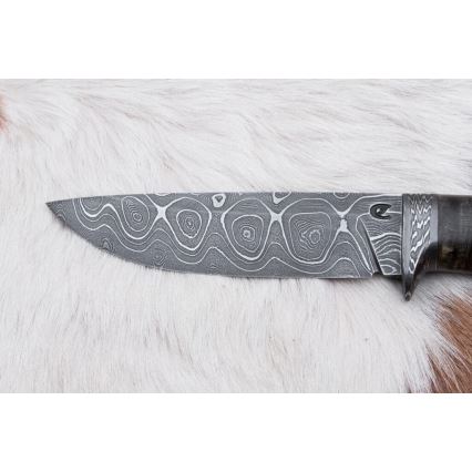 Išskirtinis Damasko peilis 12,7 cm klevas/agatas