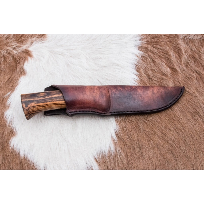 Išskirtinis Damasko peilis 12 cm bocote/juodmedis