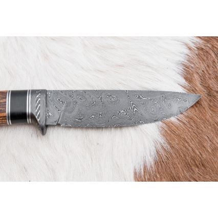 Išskirtinis Damasko peilis 12 cm bocote/juodmedis
