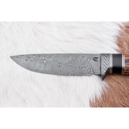 Išskirtinis Damasko peilis 12 cm bocote/juodmedis