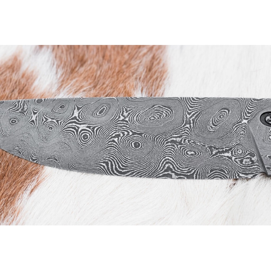 Išskirtinis Damasko peilis 12 cm bocote/juodmedis