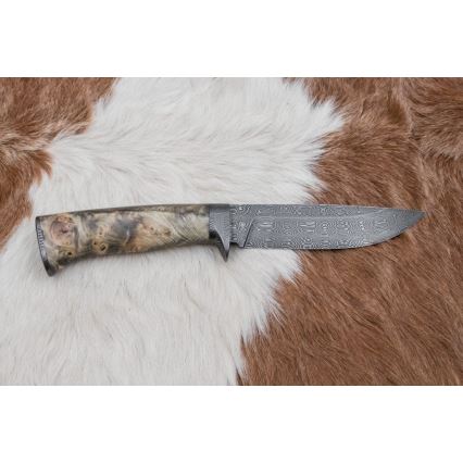 Išskirtinis Damasko peilis 13 cm kaštonas