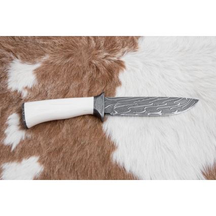 Išskirtinis Damasko peilis 15 cm mamuto iltis