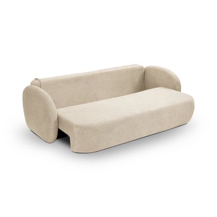 Išskleidžiama trijų vietų sofa OLBIA smėlio spalvos