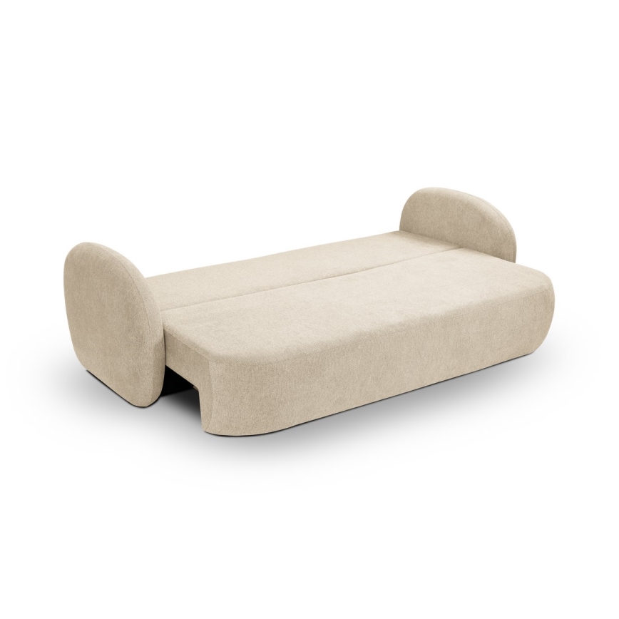 Išskleidžiama trijų vietų sofa OLBIA smėlio spalvos