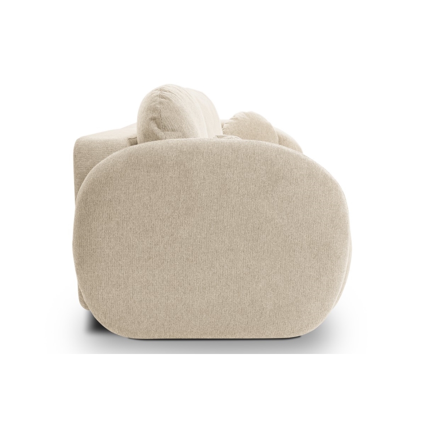 Išskleidžiama trijų vietų sofa OLBIA smėlio spalvos