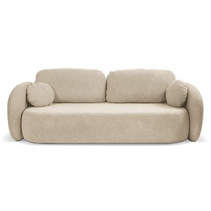 Išskleidžiama trijų vietų sofa OLBIA smėlio spalvos