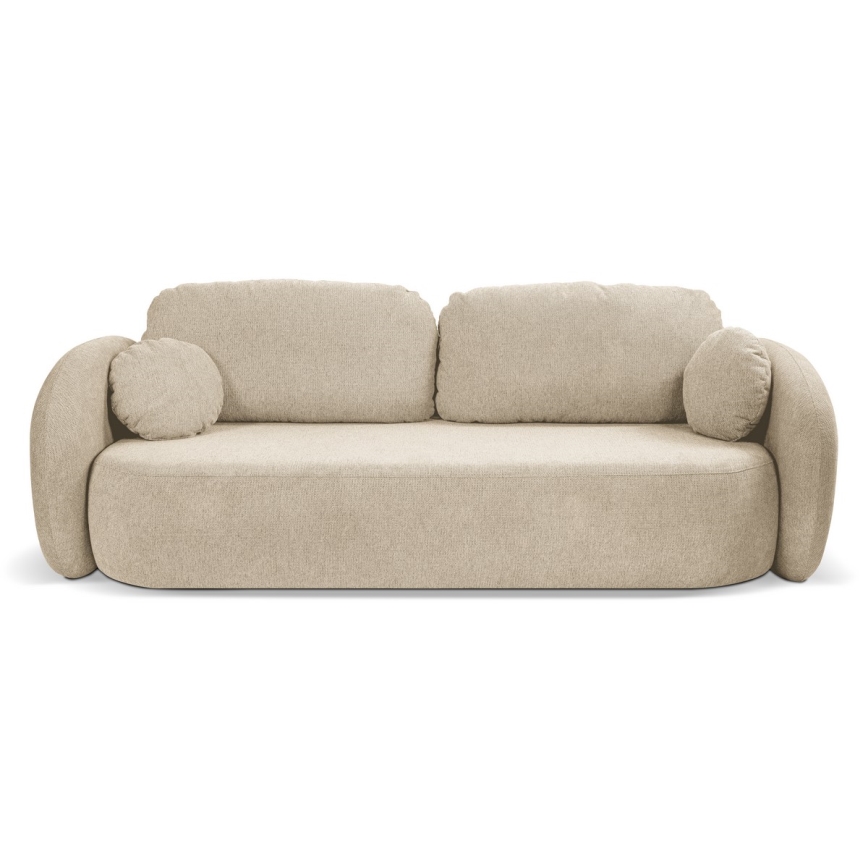 Išskleidžiama trijų vietų sofa OLBIA smėlio spalvos