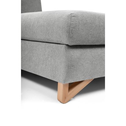 Išskleidžiama apmušta L formos kampinė sofa AVESTA, dešininė, pilka