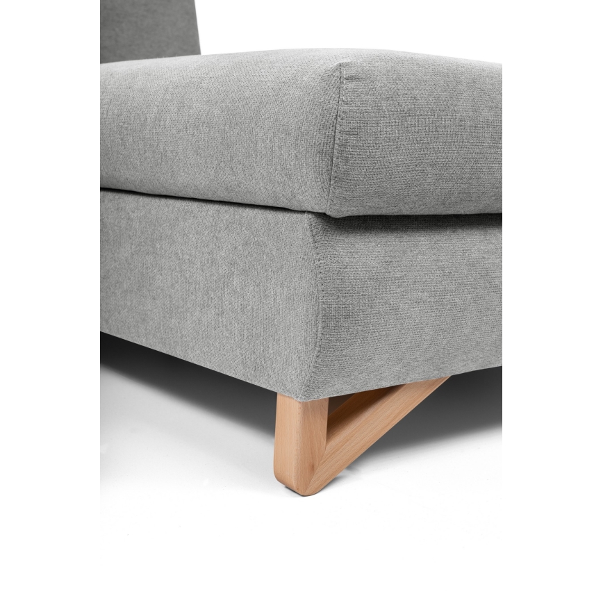 Išskleidžiama apmušta L formos kampinė sofa AVESTA, dešininė, pilka