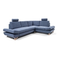 Išskleidžiama apmušta L formos kampinė sofa AVESTA, dešinė, mėlyna