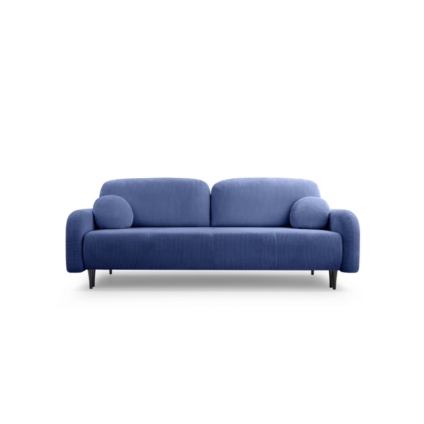 Išskleidžiama apmušta trijų vietų sofa CLOUDY, mėlyna