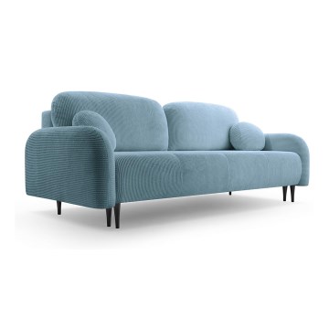 Išskleidžiama apmušta trijų vietų sofa CLOUDY tirkizinė