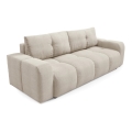Išskleidžiama apmušta trijų vietų sofa-lova su daiktadėže ALMADA, smėlio spalvos