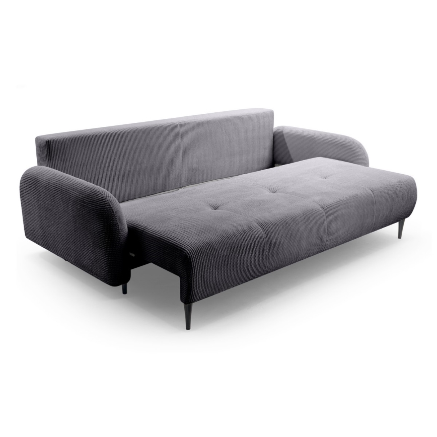 Išskleidžiama apmušta trivietė sofa CLOUDY, pilka