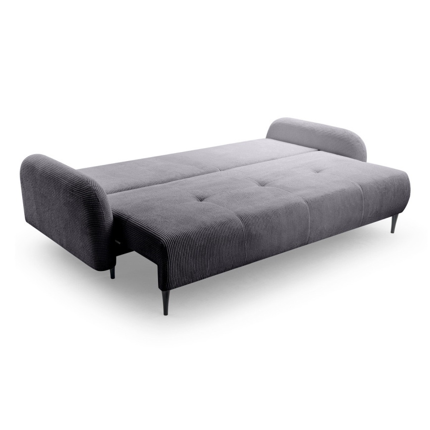 Išskleidžiama apmušta trivietė sofa CLOUDY, pilka