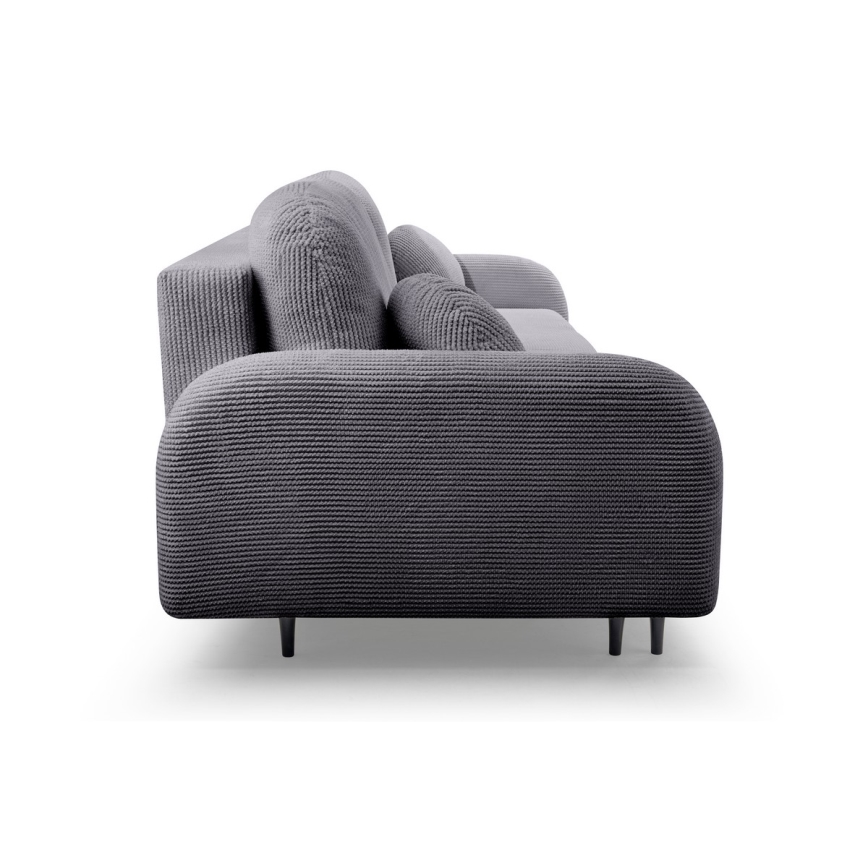 Išskleidžiama apmušta trivietė sofa CLOUDY, pilka