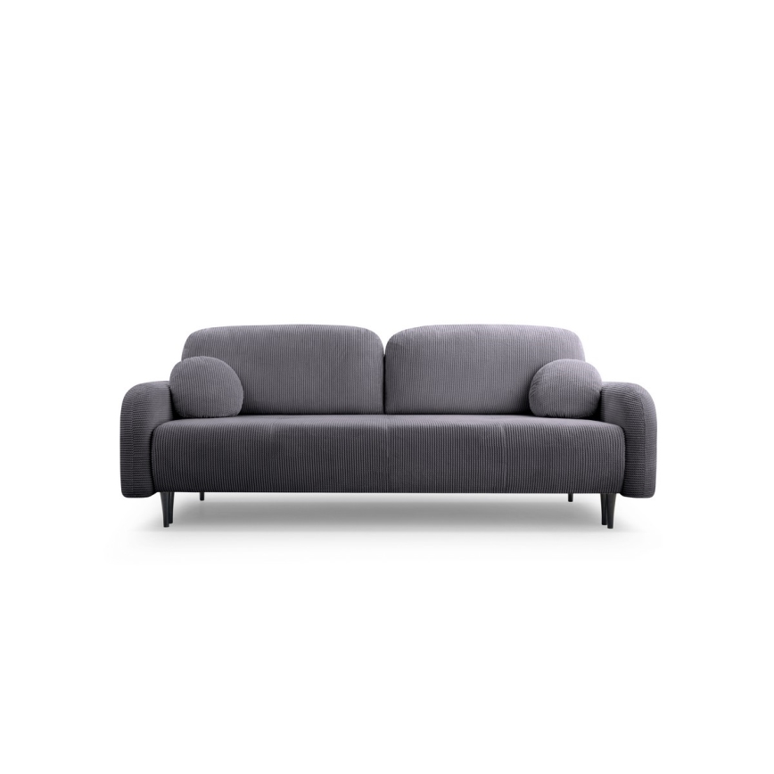 Išskleidžiama apmušta trivietė sofa CLOUDY, pilka