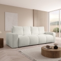 Išskleidžiama apmušta trivietė sofa su daiktų laikymo vieta ALMADA, smėlinė