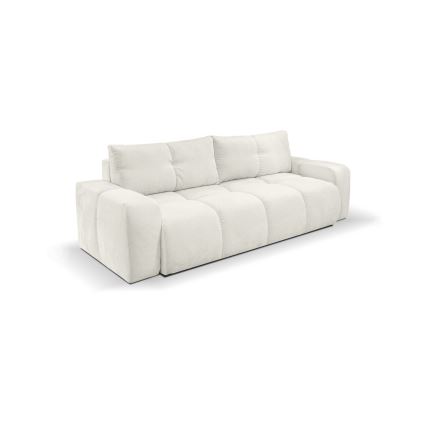 Išskleidžiama apmušta trivietė sofa su patalynės dėže ALMADA smėlinė