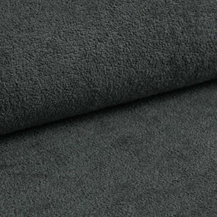 Išskleidžiama L formos kampinė sofa HORTA, dešininė, tamsiai pilka, su patalynės dėže