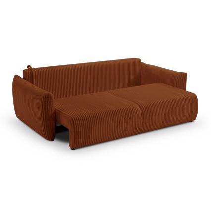 Išskleidžiamas dvivietis sofa FRIDA rudos spalvos