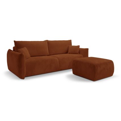 Išskleidžiamas dvivietis sofa FRIDA rudos spalvos