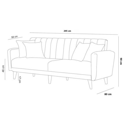 Išskleidžiama dvivietė sofa KITO, kreminė