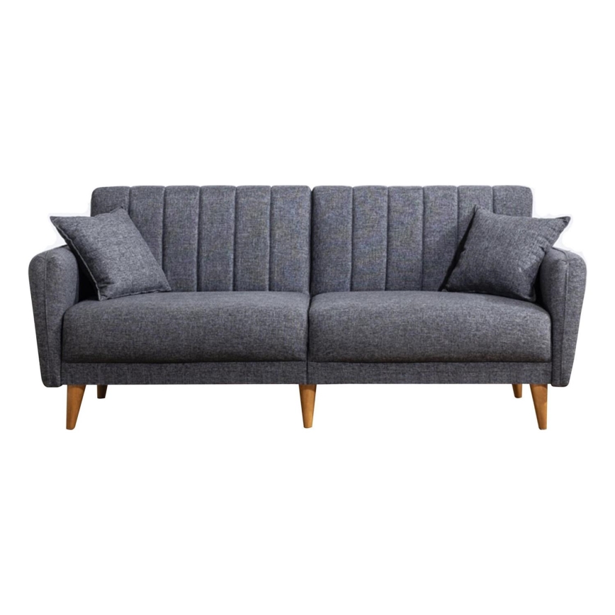 Išskleidžiama dvivietė sofa-lova KITO, tamsiai pilka