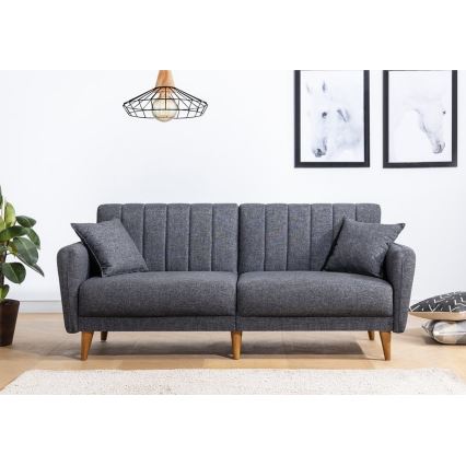 Išskleidžiama dvivietė sofa-lova KITO, tamsiai pilka
