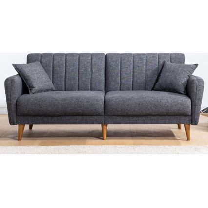 Išskleidžiama dvivietė sofa-lova KITO, tamsiai pilka