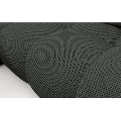 Išskleidžiama L formos kairės pusės kampinė apmušta sofa ALMADA su daiktų laikymo vieta, antracito spalvos