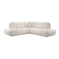 Išskleidžiama kampinė minkšta sofa su daiktadėže, L formos, ALMADA, dešinė, smėlinė