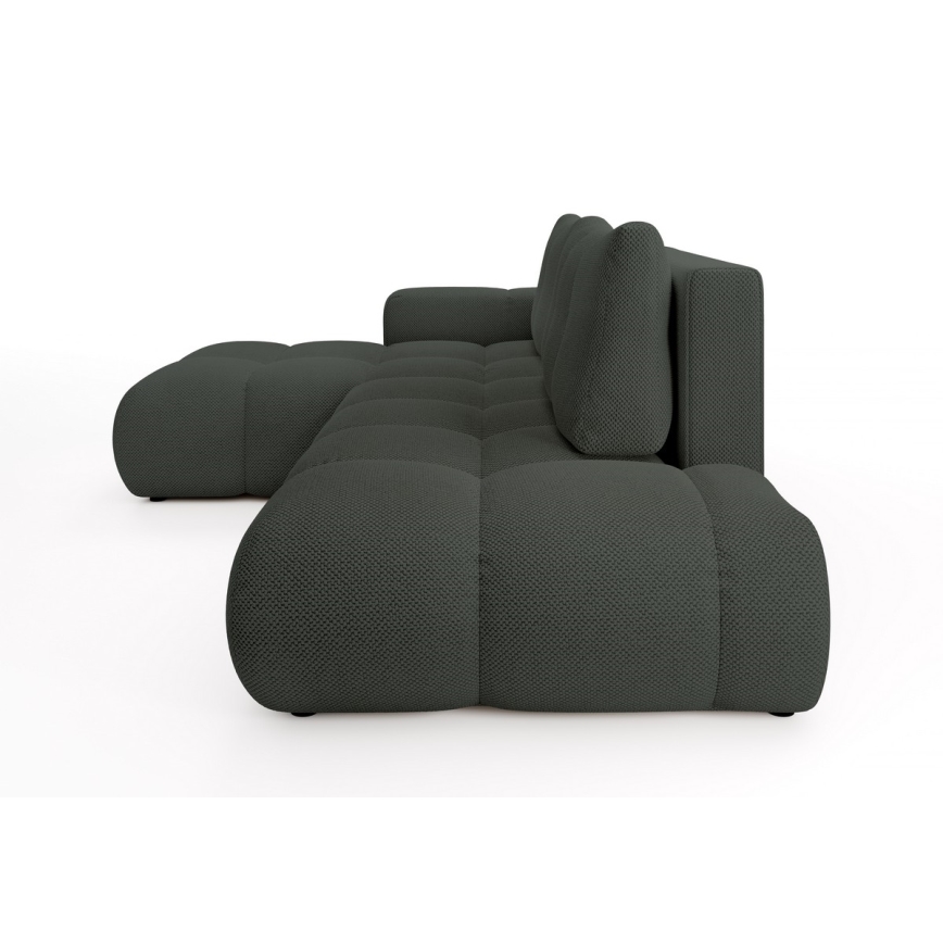 Išskleidžiama kairinė L formos apmušta kampinė sofa ALMADA, antracitas