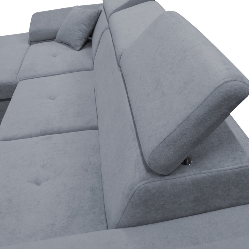 CASTELO L formos išskleidžiama kampinė sofa su daiktadėže, kairinė, tamsiai pilka