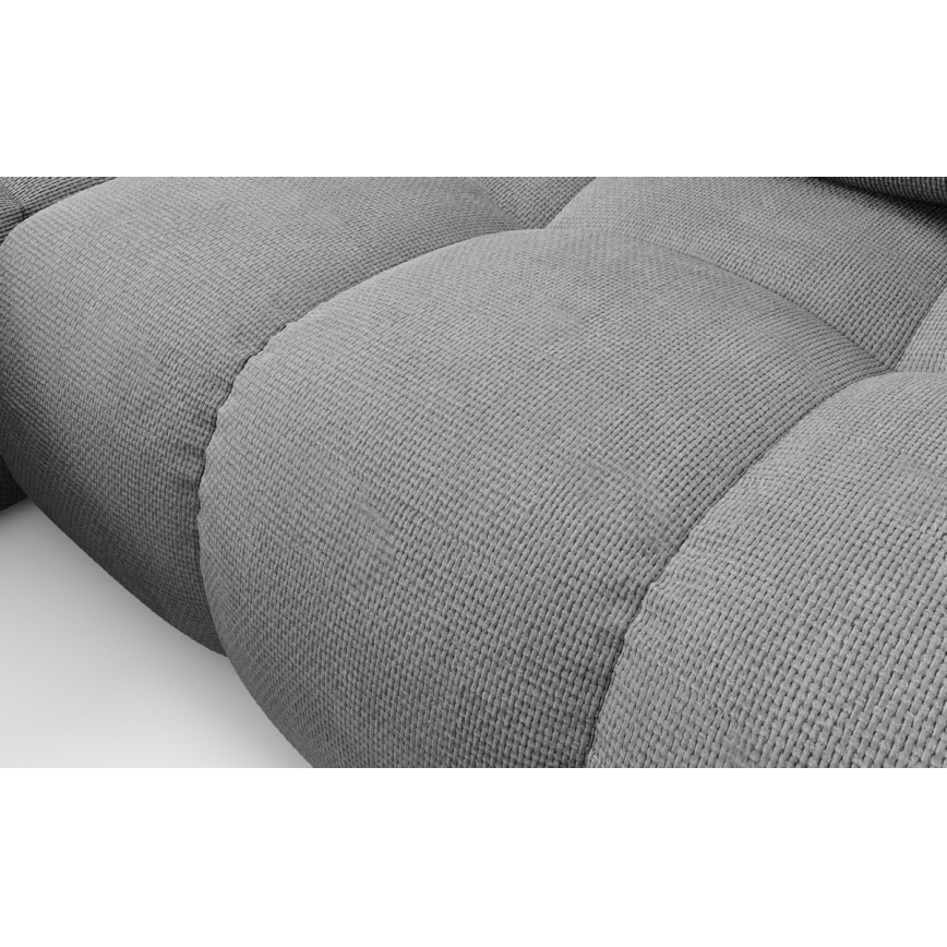 ALMADA L formos išskleidžiama kampinė apmušta sofa su daiktų laikymo vieta, kairinė, pilka