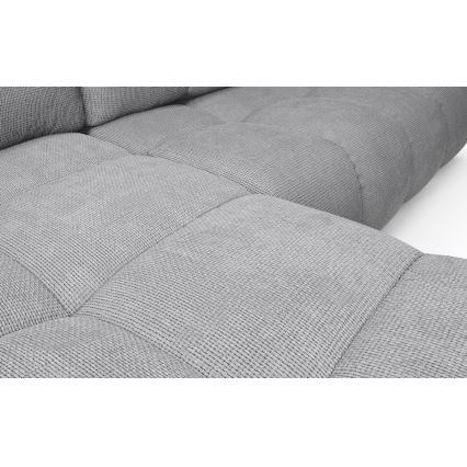 ALMADA L formos išskleidžiama kampinė apmušta sofa su daiktų laikymo vieta, kairinė, pilka