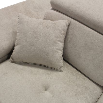 Išskleidžiama L formos kairinė kampinė sofa su daiktadėže CASTELO, pilka