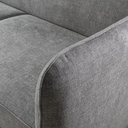 Išskleidžiama L formos kampinė sofa NISA su daiktų dėže, pilka, kairinė