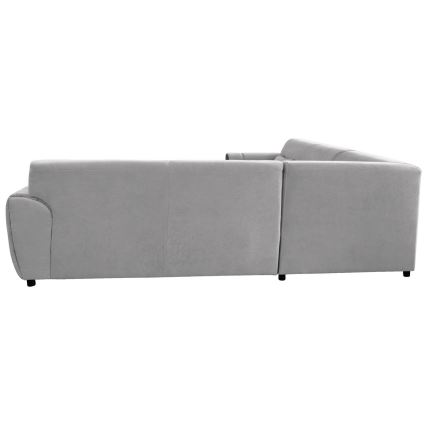 Išskleidžiama L formos kampinė sofa su daiktadėže VISEU, kairinė, pilka/juoda