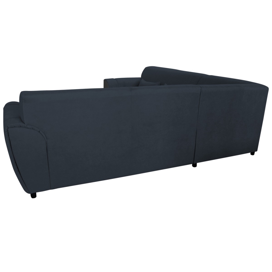 Išskleidžiama L formos kampinė sofa VISEU su daiktų dėže, dešinės pusės, antracito/juodos spalvos