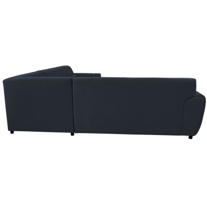 Išskleidžiama L formos kampinė sofa VISEU su daiktų dėže, dešinės pusės, antracito/juodos spalvos