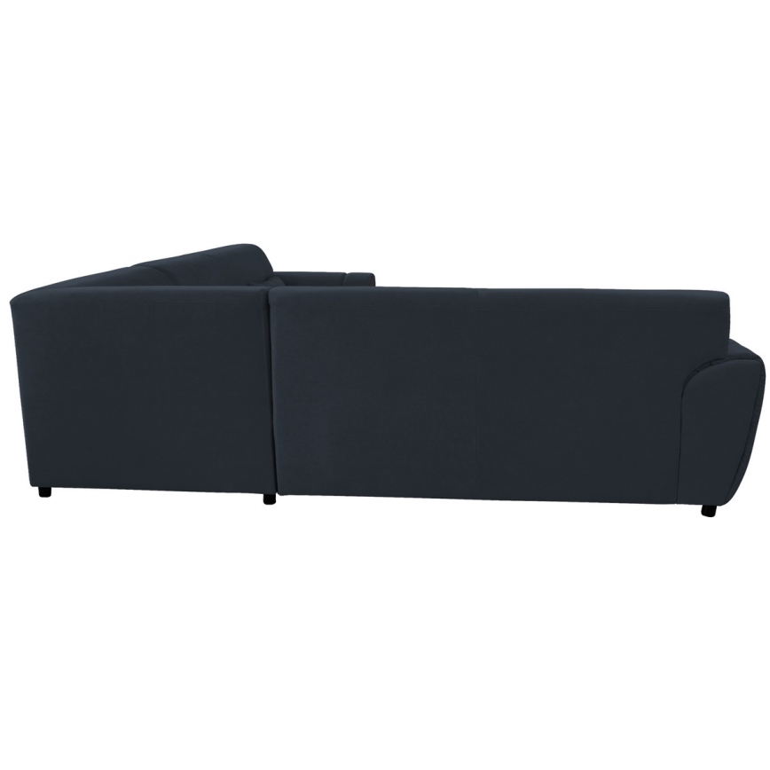 Išskleidžiama L formos kampinė sofa VISEU su daiktų dėže, dešinės pusės, antracito/juodos spalvos