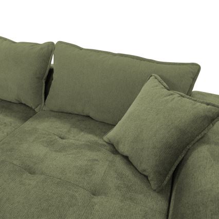 Išskleidžiama L formos kampinė sofa su talpia daiktadėže LAGOA, dešinė, žalia