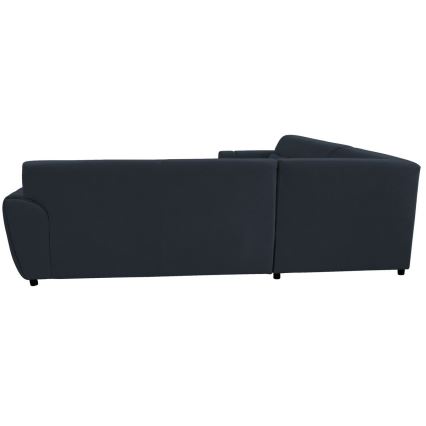 Išskleidžiama L formos kampinė sofa VISEU, kairinė, su daiktų laikymo vieta, antracito/juodos spalvos